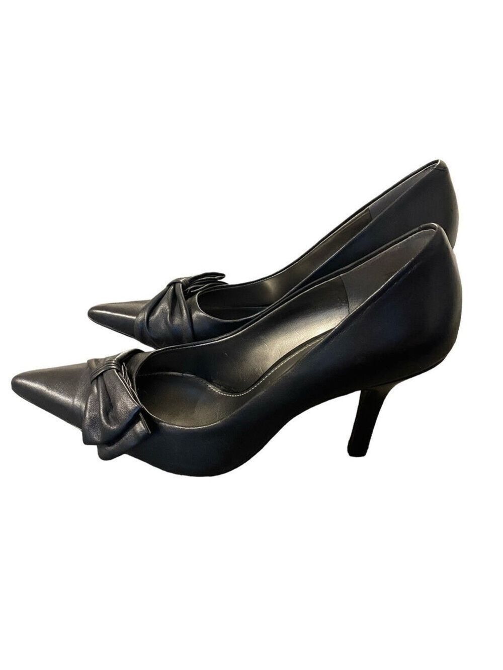 Nine West Leather Pointed Toe and Bow Heels
